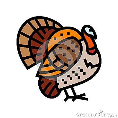 turkey bird autumn season color icon vector illustration Vector Illustration