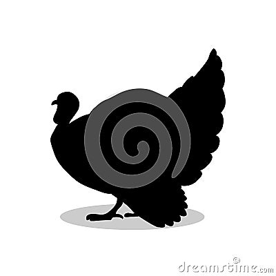 Turkey bird black silhouette animal Vector Illustration