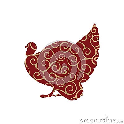 Turkey bird color silhouette animal Vector Illustration