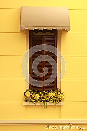 Turkey building exterior. Colorful walls, and windows. Stock Photo