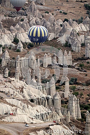 Turkey Cappadocia Love Valley Balloon ride Editorial Stock Photo