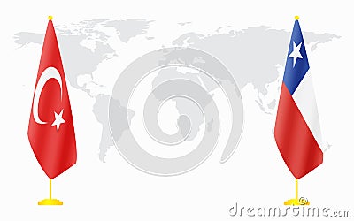 Turkey and Chile flags for official meeting Vector Illustration