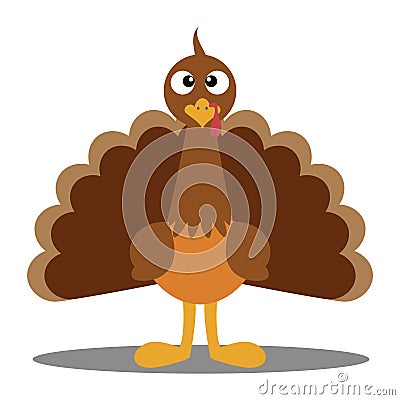 Turkey Cute Cartoon Vector Illustration