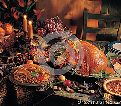 Turkey dinner Stock Photo