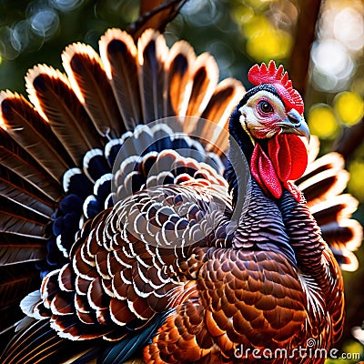 Turkey farm animal living in domestication, part of agricultural industry Stock Photo