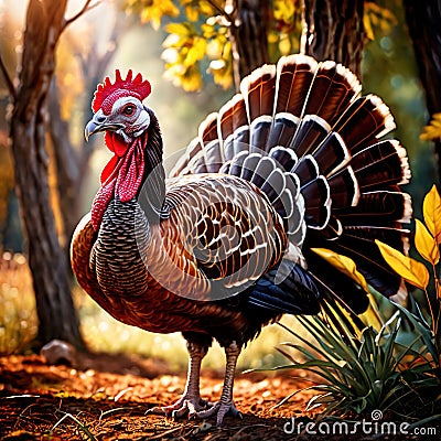 Turkey farm animal living in domestication, part of agricultural industry Stock Photo