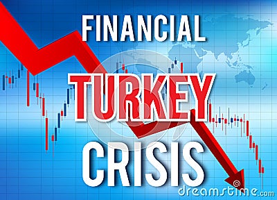 Turkey Financial Crisis Economic Collapse Market Crash Global Meltdown Stock Photo