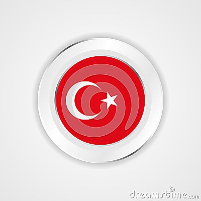 Turkey flag in glossy icon. Stock Photo