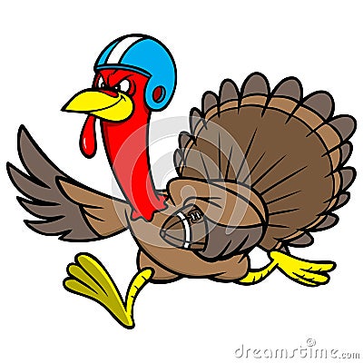 Turkey with a Football Vector Illustration