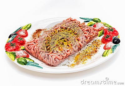 Turkey ground meat. Stock Photo
