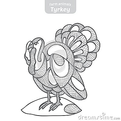Turkey hand-drawn vector illustration. Vector Illustration