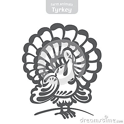 Turkey hand-drawn vector illustration. Vector Illustration