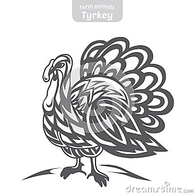 Turkey hand-drawn vector illustration. Vector Illustration