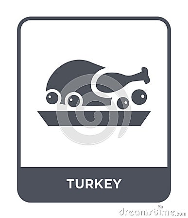 turkey icon in trendy design style. turkey icon isolated on white background. turkey vector icon simple and modern flat symbol for Vector Illustration