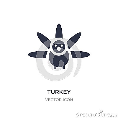 turkey icon on white background. Simple element illustration from Thanksgiving concept Vector Illustration