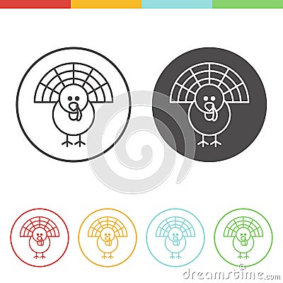 Turkey icons in thin line style Stock Photo