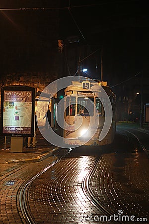 Turkey, Istanbul, late night bus Editorial Stock Photo