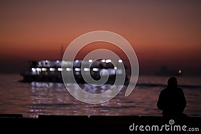 Turkey izmir steamboat on the aegean sea Stock Photo