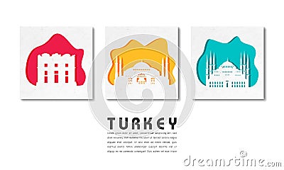 Turkey Landmark Global Travel And Journey paper background. Vector Design Template.used for your advertisement, book, banner, Vector Illustration