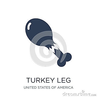 Turkey Leg icon. Trendy flat vector Turkey Leg icon on white background from United States of America collection Vector Illustration