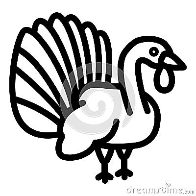 Turkey line icon. Bird vector illustration isolated on white. Gobbler outline style design, designed for web and app Vector Illustration