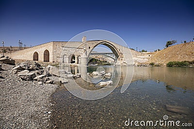 Turkey. The Malabadi Bridge on the Batman Stock Photo