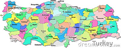 Turkey map Vector Illustration