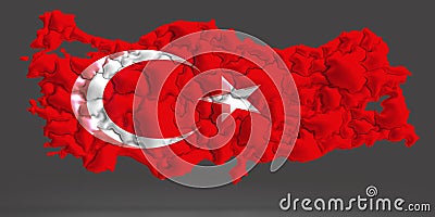 turkey map country national asia flag star red color geography turkmen world earth business mediterranean turkish global Stock Photo
