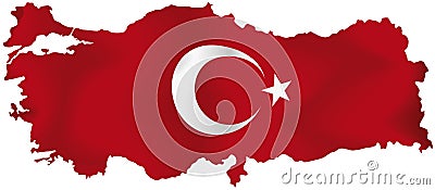 Turkey map with flag Stock Photo