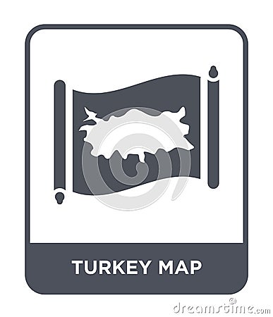 turkey map icon in trendy design style. turkey map icon isolated on white background. turkey map vector icon simple and modern Vector Illustration