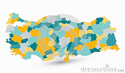 Turkey Map on transparent background Vector Illustration