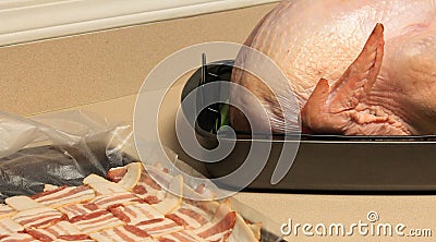 Turkey meet Bacon Weave Stock Photo