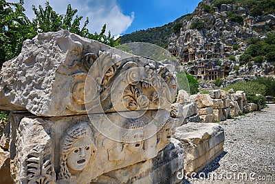 Turkey Myra Ancient City rocks craft Stock Photo