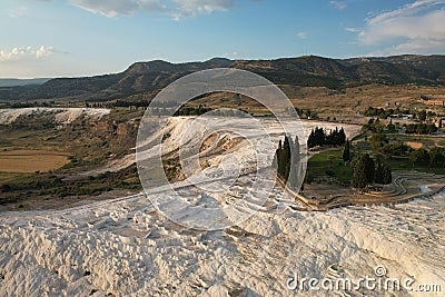Turkey Pamukkale mineral cotton castle terrace Stock Photo