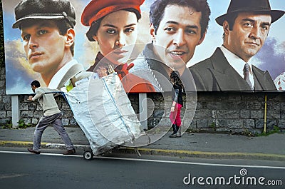 Turkey production of The Dream of a Butterfly street film poster Editorial Stock Photo