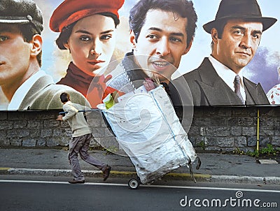 Turkey production of The Dream of a Butterfly street film poster Editorial Stock Photo