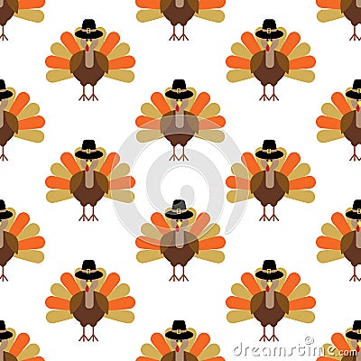 Turkey seamless pattern Vector Illustration