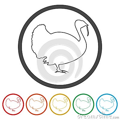 Turkey silhouette icon Vector Illustration