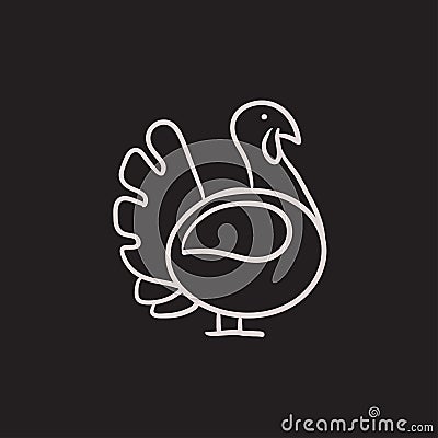 Turkey sketch icon. Vector Illustration