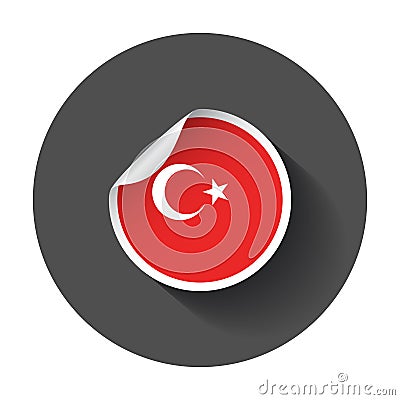 Turkey sticker with flag. Vector Illustration