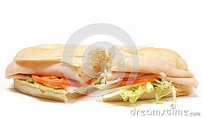 Turkey submarine sandwich Stock Photo
