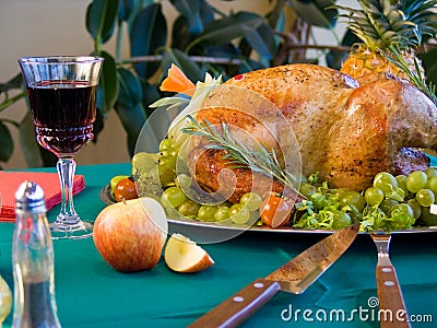 Turkey on table Stock Photo