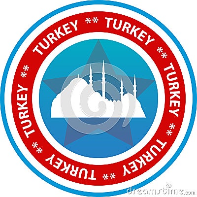 Turkey travel button Stock Photo