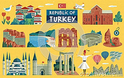 Turkey travel collections Vector Illustration