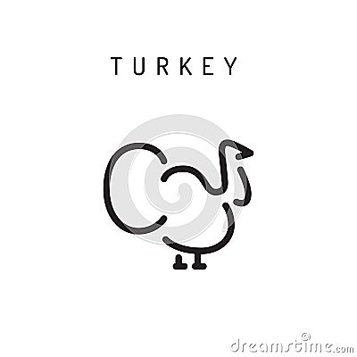 Turkey vector icon Vector Illustration