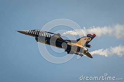 Turkish Airforce F16 solo diplay aircraft Editorial Stock Photo