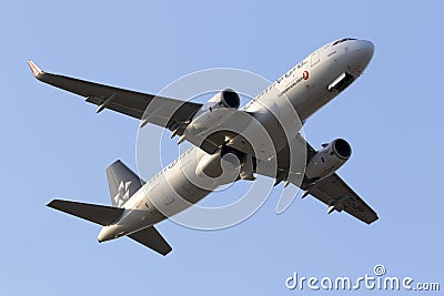 Turkish Airlines in Star Alliance colors Editorial Stock Photo