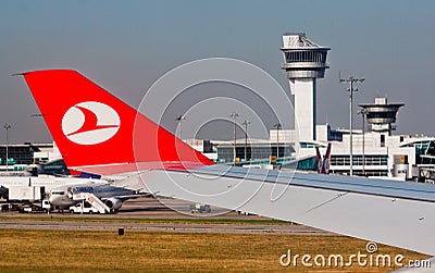 Turkish Airlines Wing Ataturk Airport Turkey Editorial Stock Photo