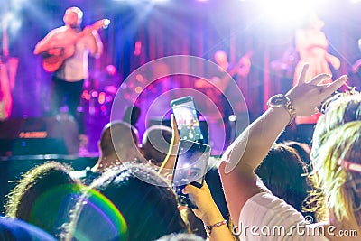 Crowd On Annual Golden Buttonwood Music Festival In Cinarcik Town - Turkey Editorial Stock Photo