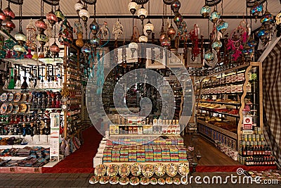 Turkish bazaar showcase Editorial Stock Photo